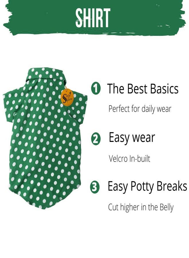 Sage Square Crazy Printed Dog Shirt, Trending Dog Shirt, Ultra Soft & Light Weight, Comfortable & Breathable Dog Apparel, Trendy Outfit (Medium - 18 inch) (Polka Green) - Image 5